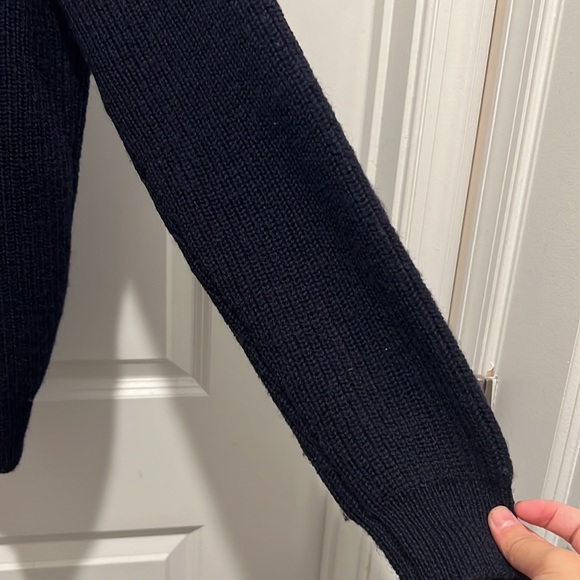 J Crew Men’s Blue Navy Wool Zip Up Half Zip Sweater Size L Large - Picture 7 of 8